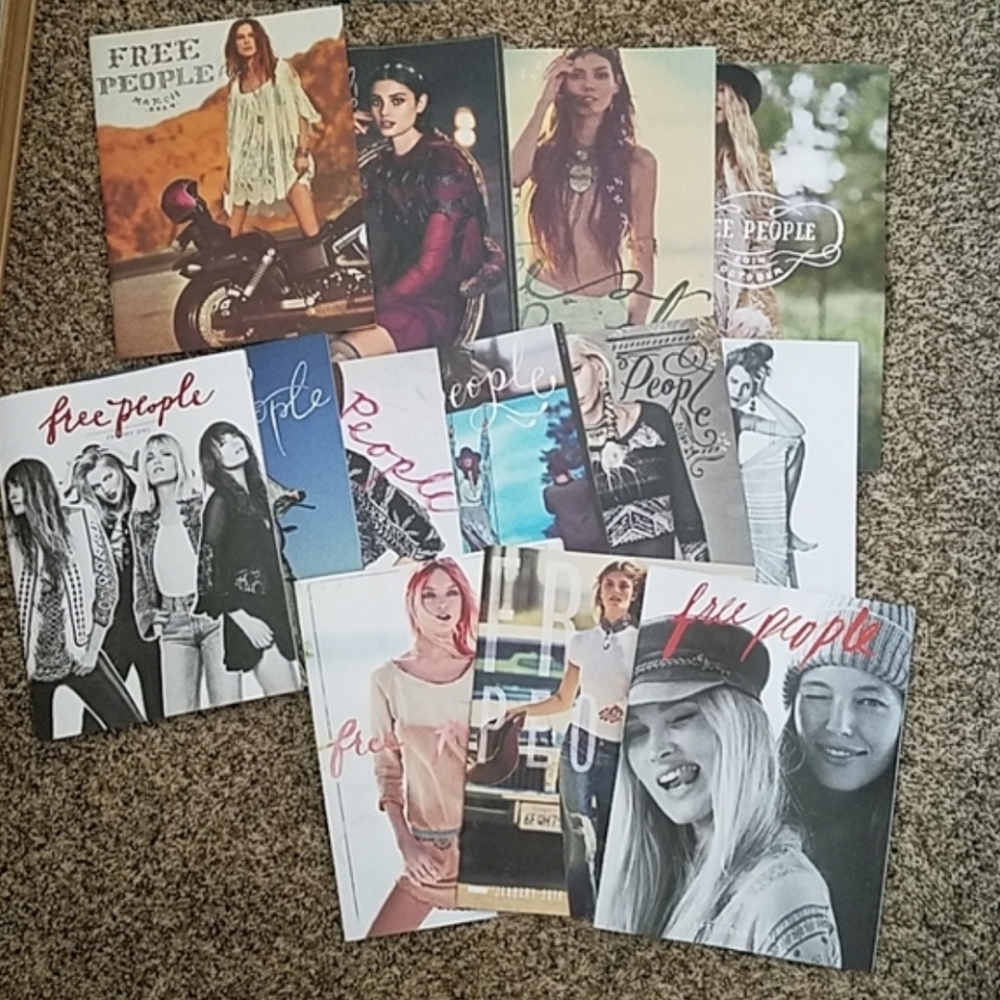 Copy Free People Fashion Catalog Bundle Boho Coffee Table Magazines Collage New